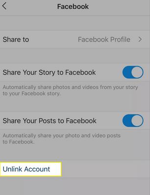 Unlink Facebook From Instagram