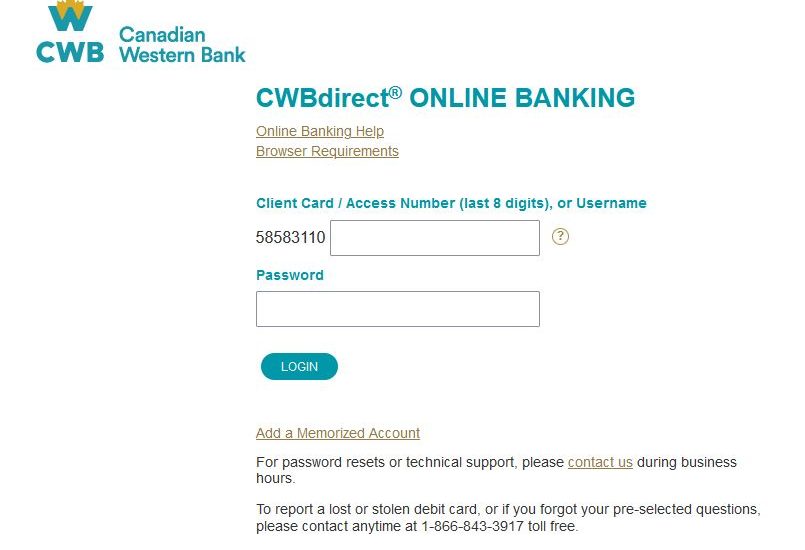 Canadian Western Bank Online Login